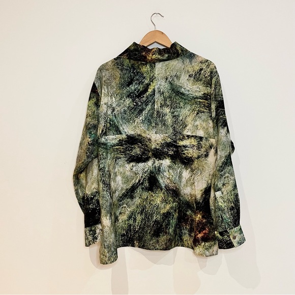 Y’S 100% wool new but no tag shirt with abstract nature pattern. unisex XL , 2 - Picture 3 of 9